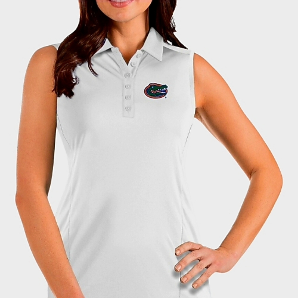 Florida Gators White Sleeveless Polo, Woman's Size L